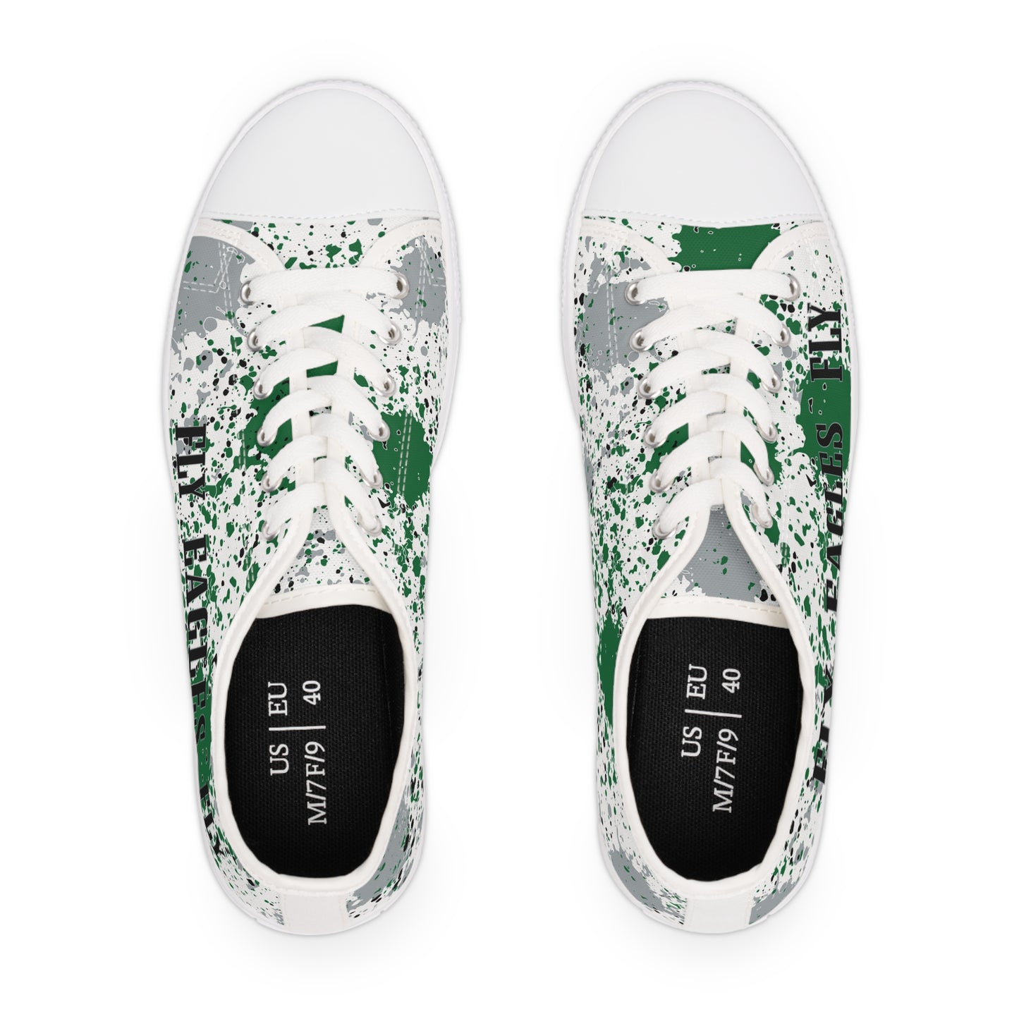 Fly Eagles Fly Women's Low Top Sneakers -Alternate Kelly Green