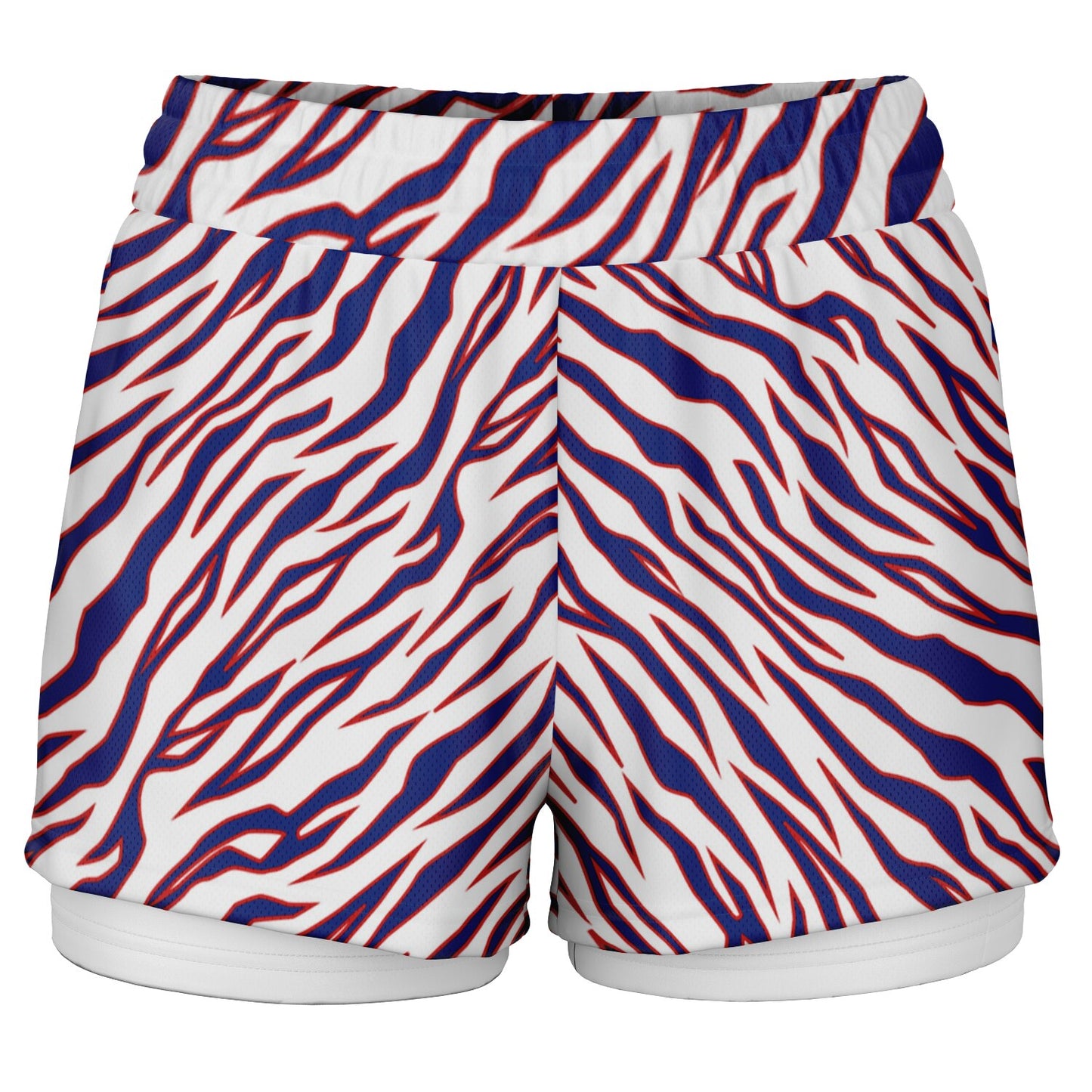 Women's Buffalo Bills Style Tiger Stripe 2-in-1 Shorts