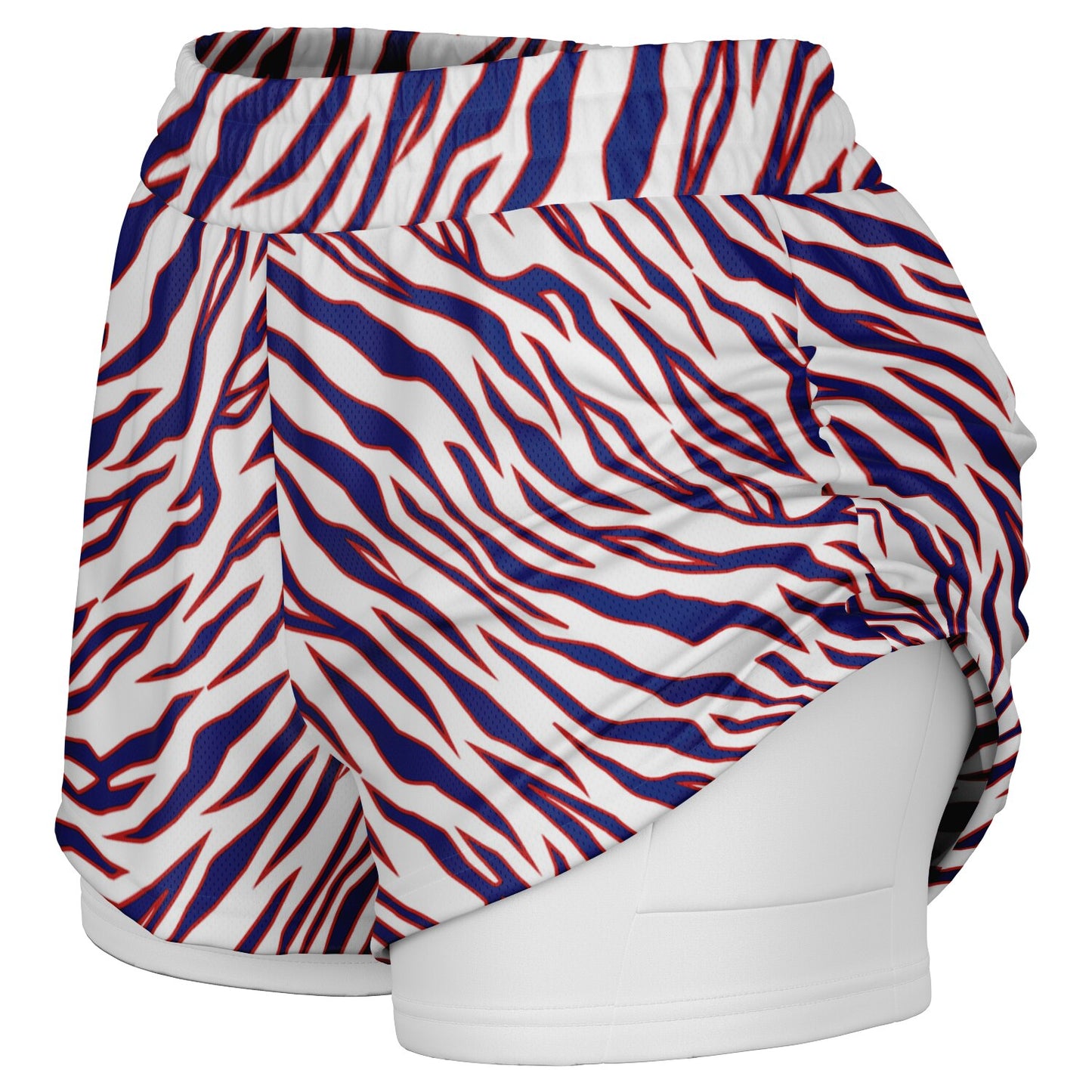 Women's Buffalo Bills Style Tiger Stripe 2-in-1 Shorts