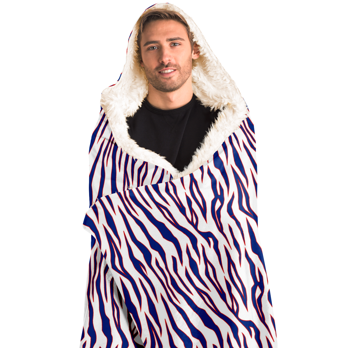 Buffalo Bills Style Tiger Stripe Hooded Blanket