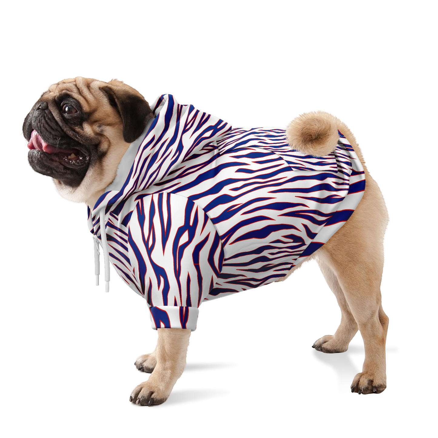 Buffalo Bills Style Tiger Stripe Dog Hoodie