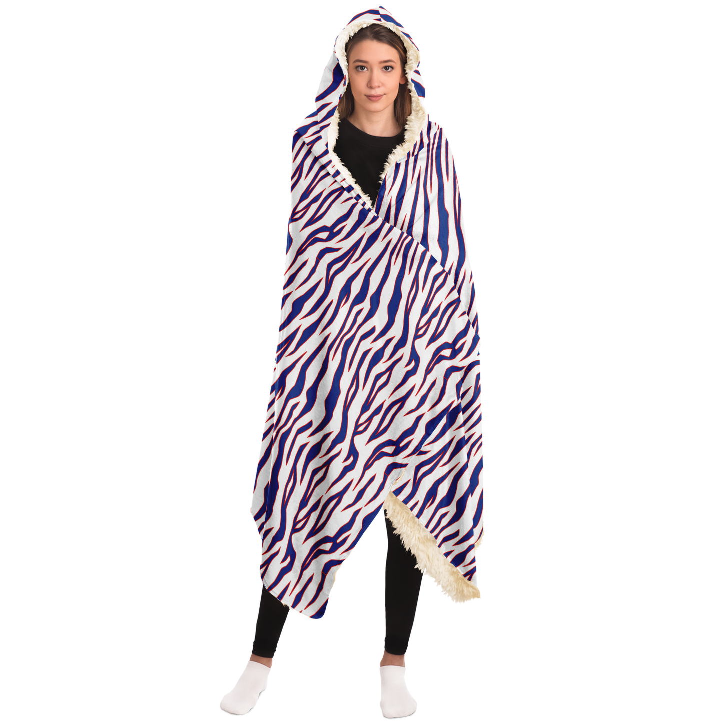 Buffalo Bills Style Tiger Stripe Hooded Blanket