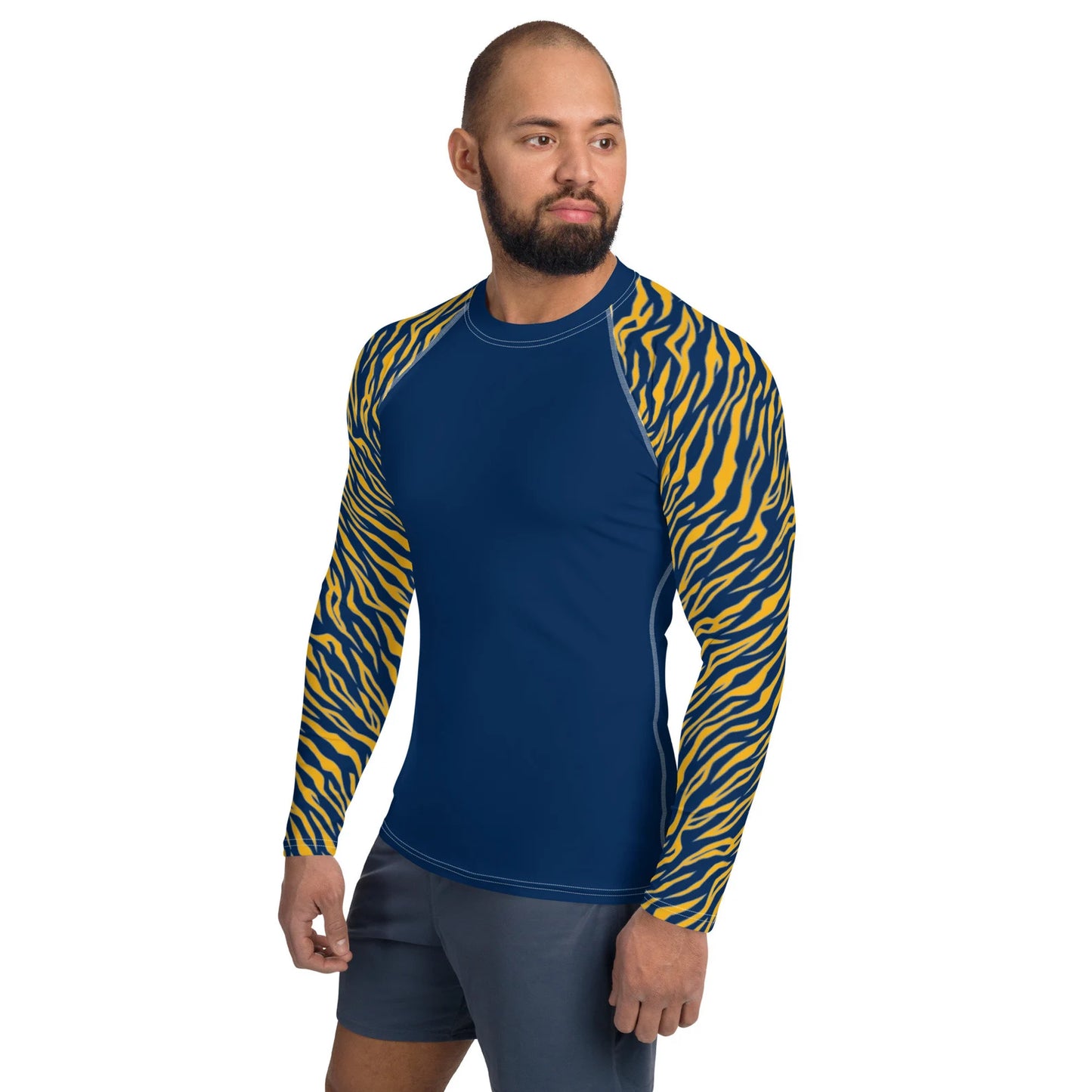 Buffalo Sabres Style Tiger Stripe Men's Athletic Long Sleeve