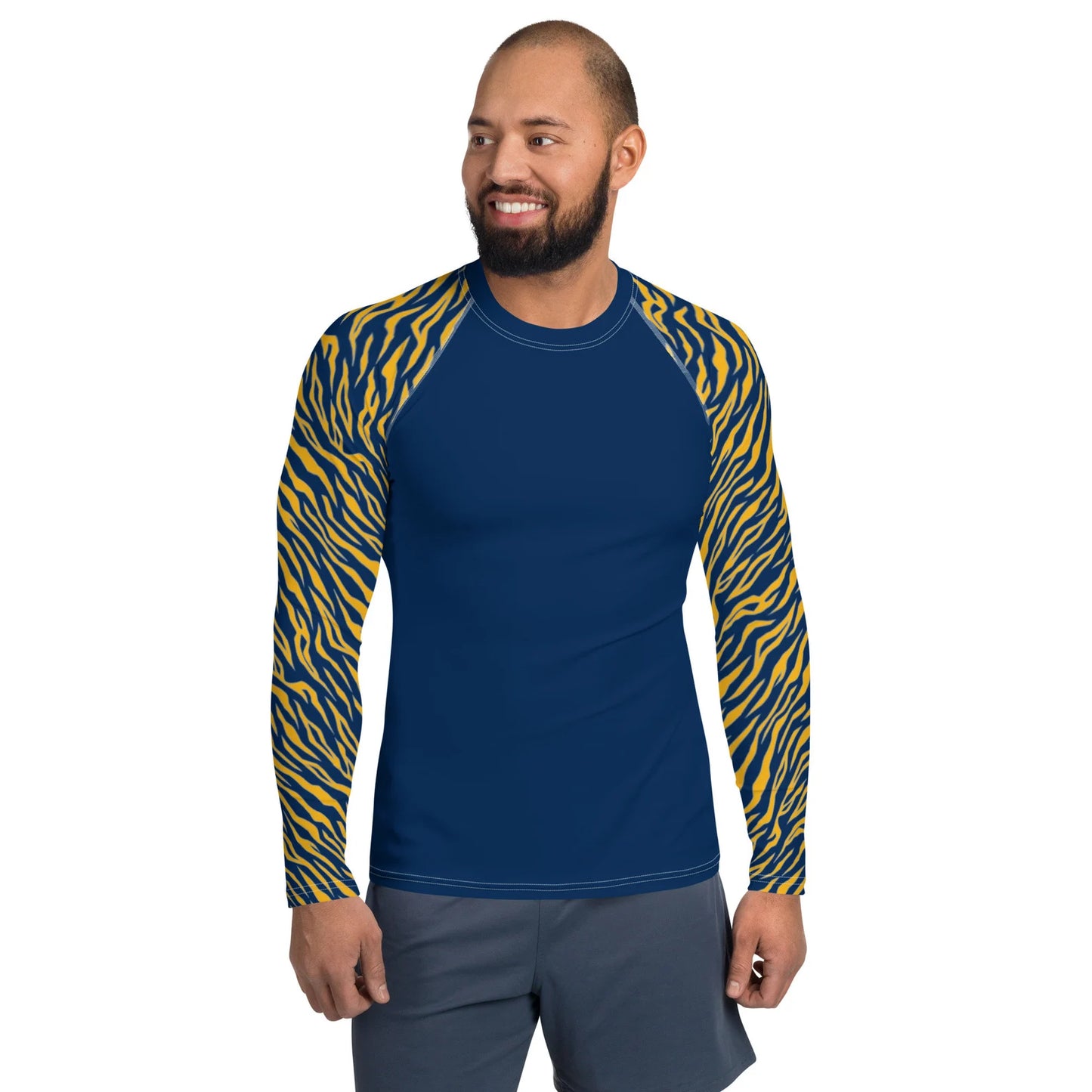 Buffalo Sabres Style Tiger Stripe Men's Athletic Long Sleeve