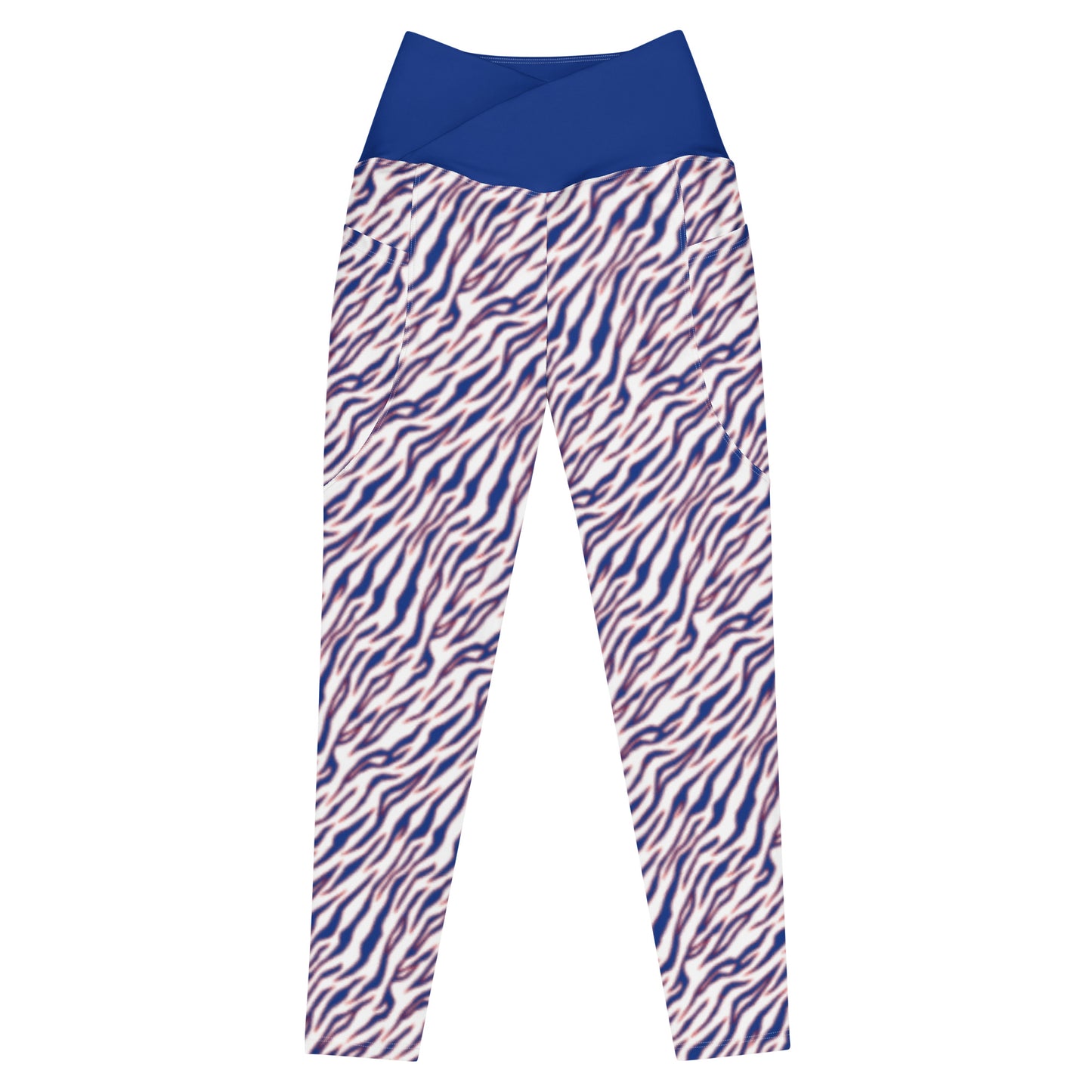 Buffalo Bills Style Tiger Stripe Crossover leggings with pockets