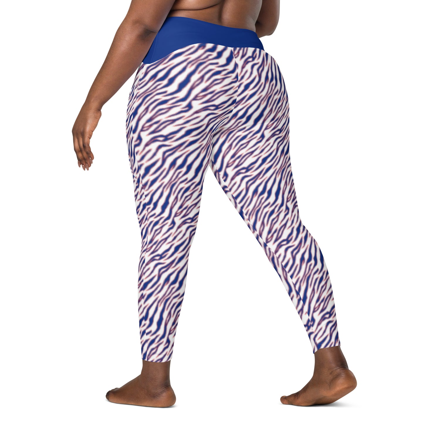 Buffalo Bills Style Tiger Stripe Crossover leggings with pockets