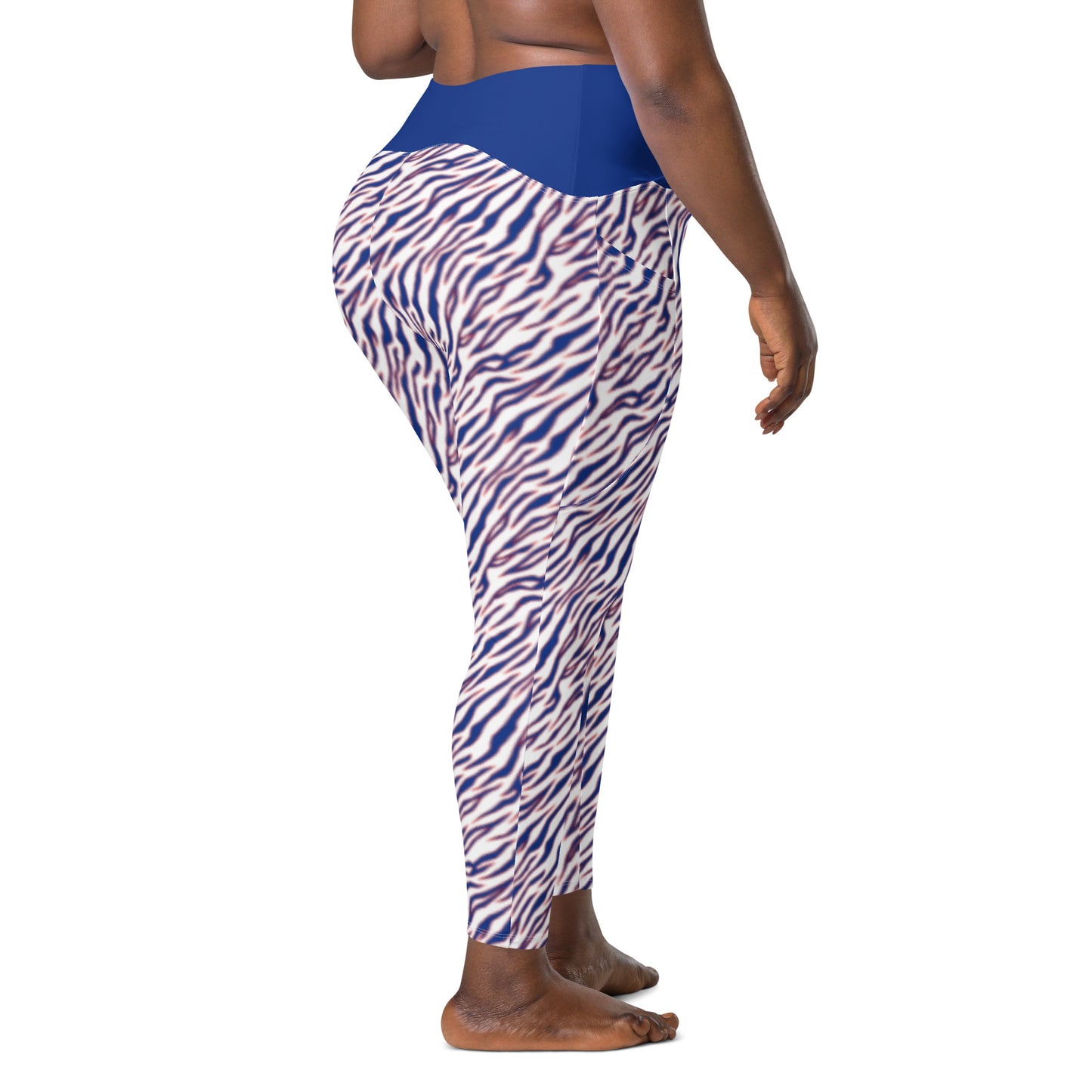 Buffalo Bills Style Tiger Stripe Crossover leggings with pockets