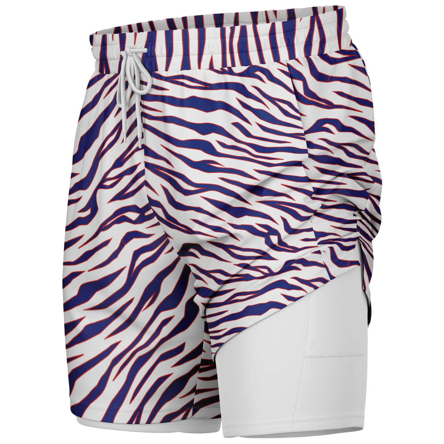 Men's Buffalo Bills Style Tiger Stripe 2-in-1 Shorts